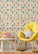Papel de Parede Infantil - Cogumelos Encantados